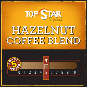 <strong>Hazelnut Coffee Blend</strong> <br />
Creamy, smooth and sweet, with a hint of vanilla and the rich flavor of warm roasted nuts, this coffee has an unforgettable taste and aroma.